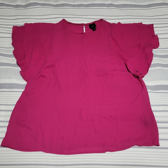 Worthington blouse fuscia pink flowy size L - Picture 4 of 6